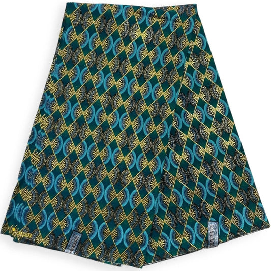 Wax Brillant Super Nice 6 Yards - Vert et Or Soumawax Soumawax