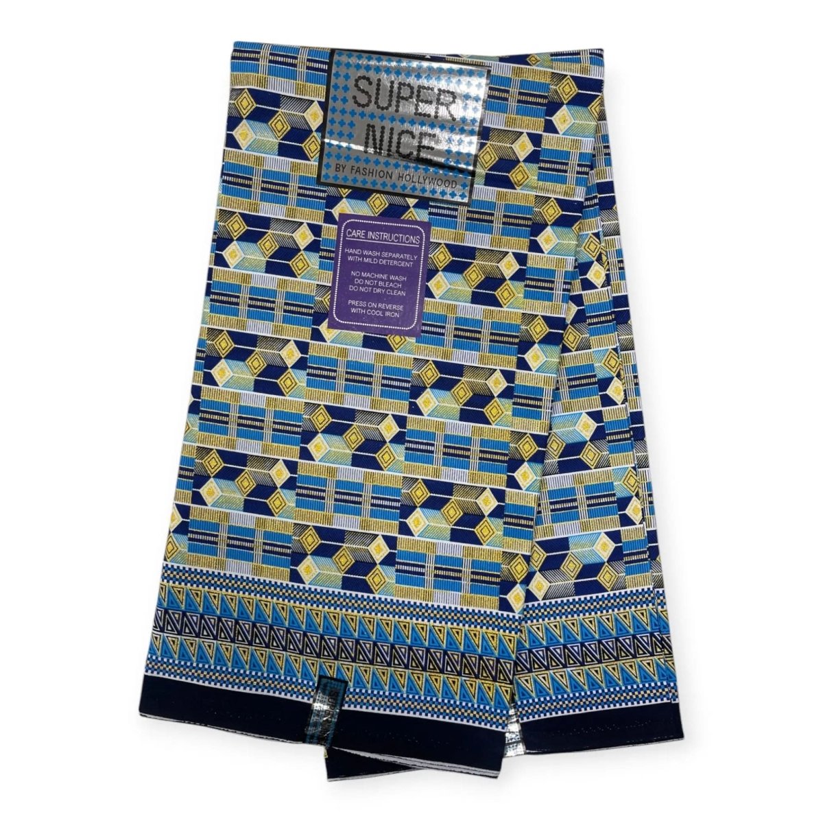 Wax Brillant Super Nice 6 Yards - Bleu & Or - Soumawax Soumawax