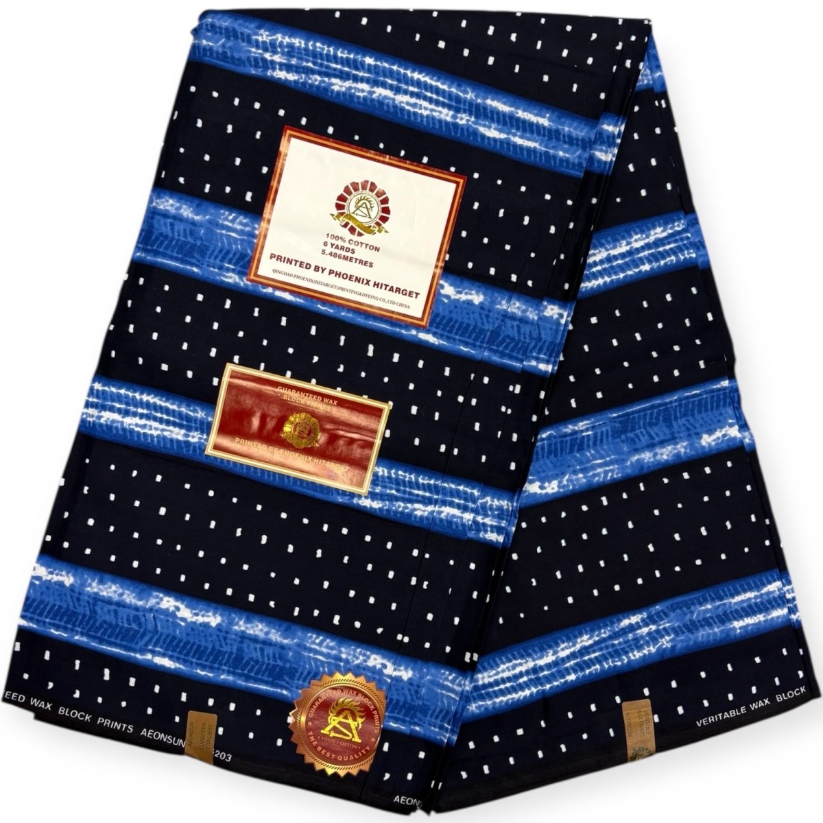 Wax motif Lepi Hitarget 6 Yards - 100% Coton - Bleu - Soumawax Soumawax