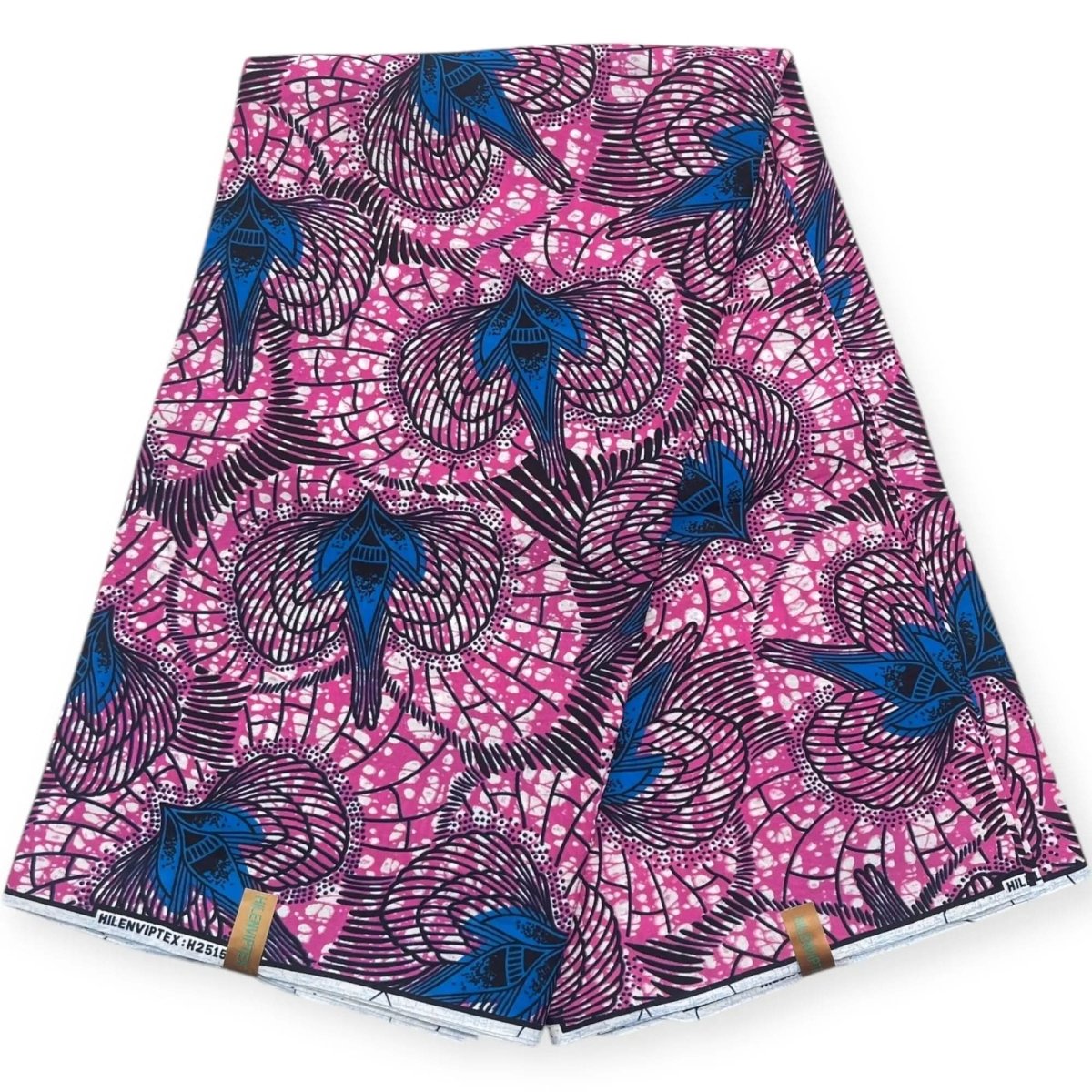 Wax Pagne Africain 6 Yards - 100% Coton - Rose & Bleu - Soumawax Soumawax