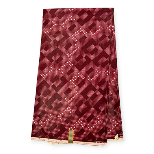 Wax Pagne Africain 6 Yards - 100% Coton - Rouge - Satiné - Soumawax Soumawax