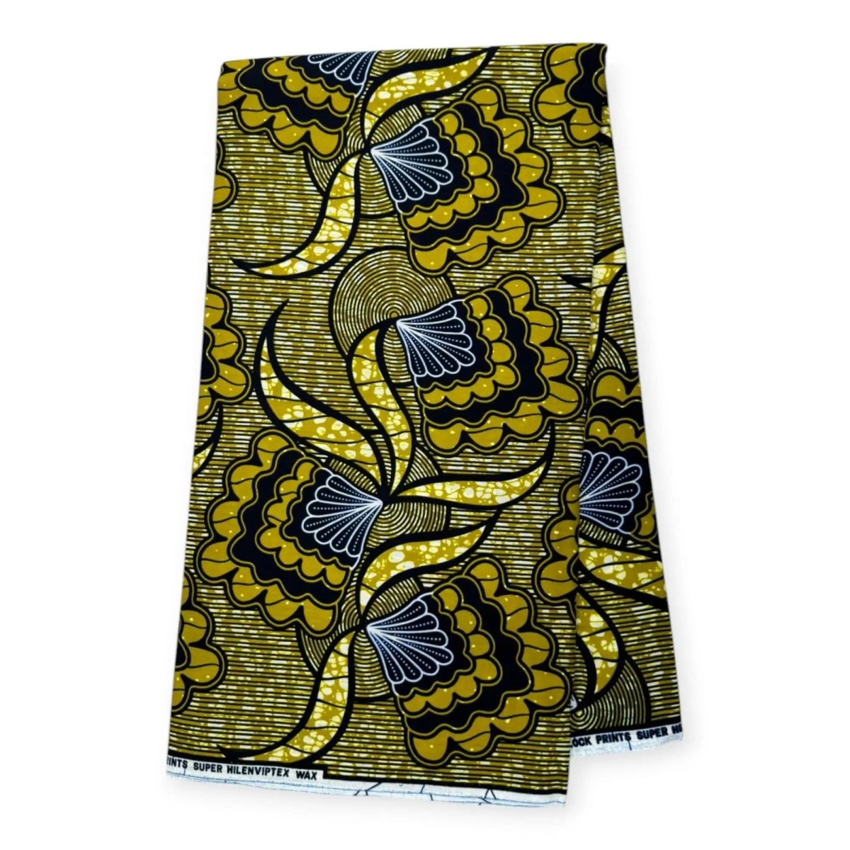 Wax Pagne Africain 6 Yards - 100% Coton - Vert, Bleu & Noir - Soumawax Soumawax